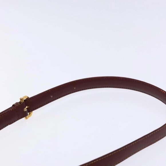 CARTIER Must Line Shoulder Bag Leather Bordeaux Gold Auth - Picture 7 of 16